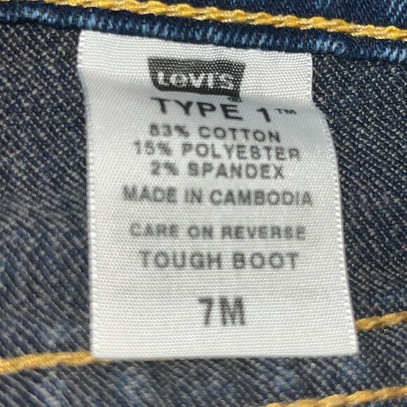 LEVI'S TYPE 1 JEANS TOUGH BOOT WESTERN FLARE LEG LOW RISE - JUNIOR 7M = W27 L32 - Picture 13 of 16